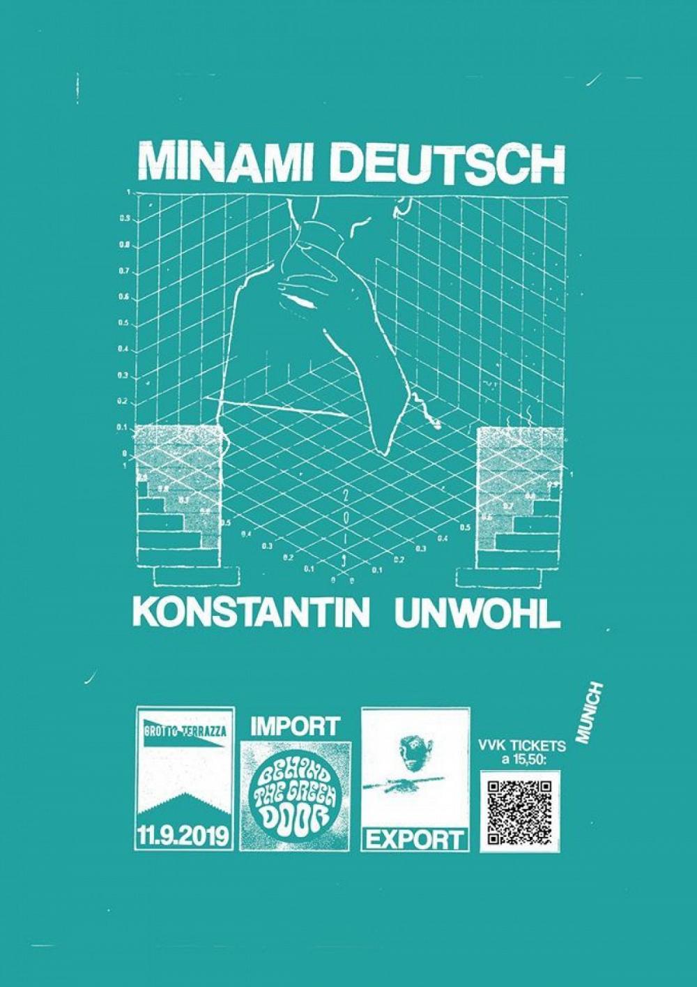 Tapefruit Konzert: Minami Deutsch + Konstantin Unwohl | 11.09.2019 @ Import Export