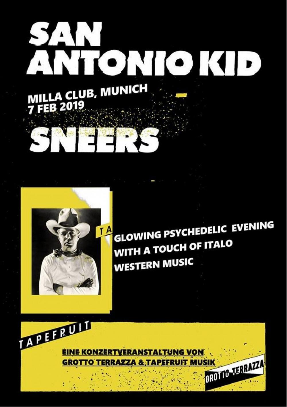 Tapefruit Konzert: San Antonio Kid + Sneers | 07.02.2019 @ Milla Club